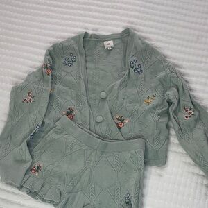 River Island Kids Embroidered Green Matching Set